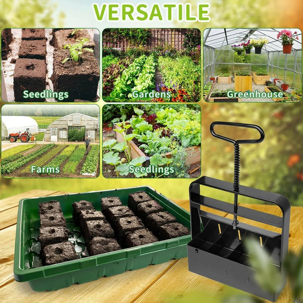 Handheld Seedling Maker 4-Cell Soil Block Tool For Potted Garden Planting Greenhouse Farm Nursery Sowing Tool - 5