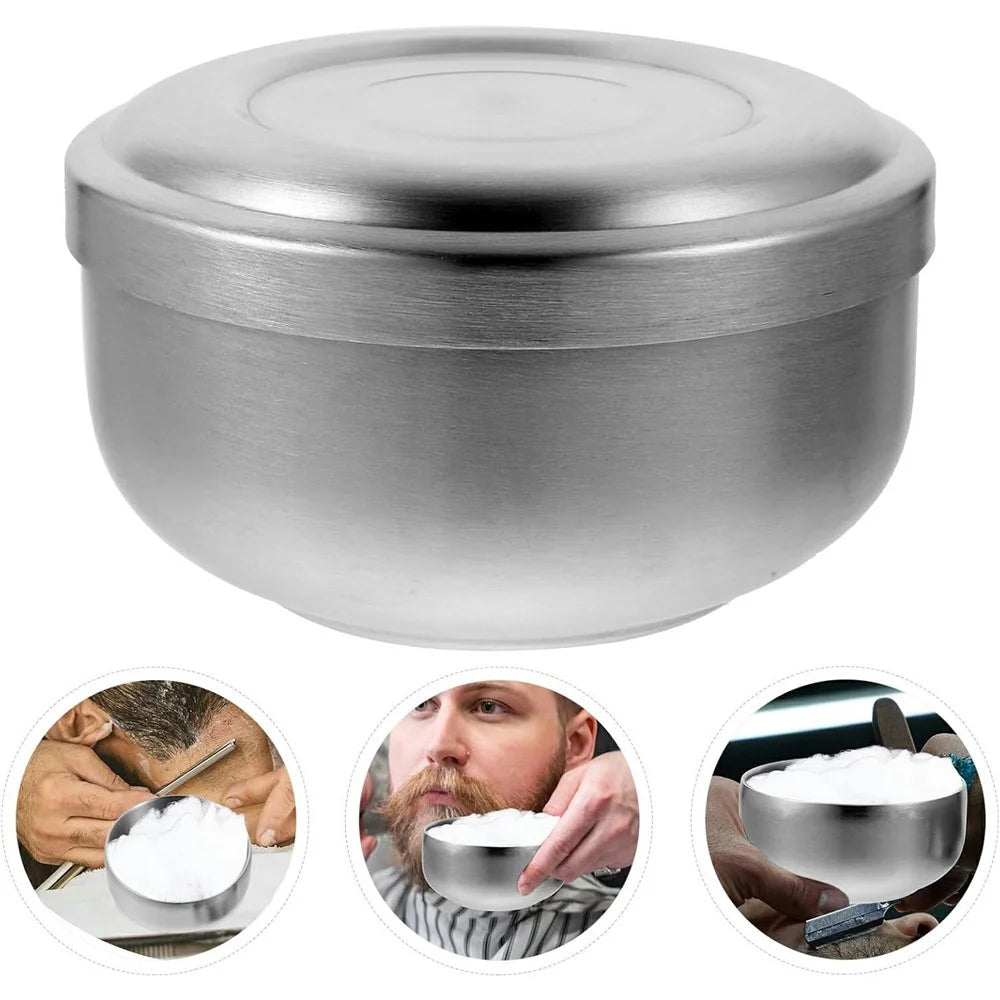Stainless Steel Shaving Bowl Lather Mug for Men Wide and Deep Soap Container Beard Grooming Accessory - 4