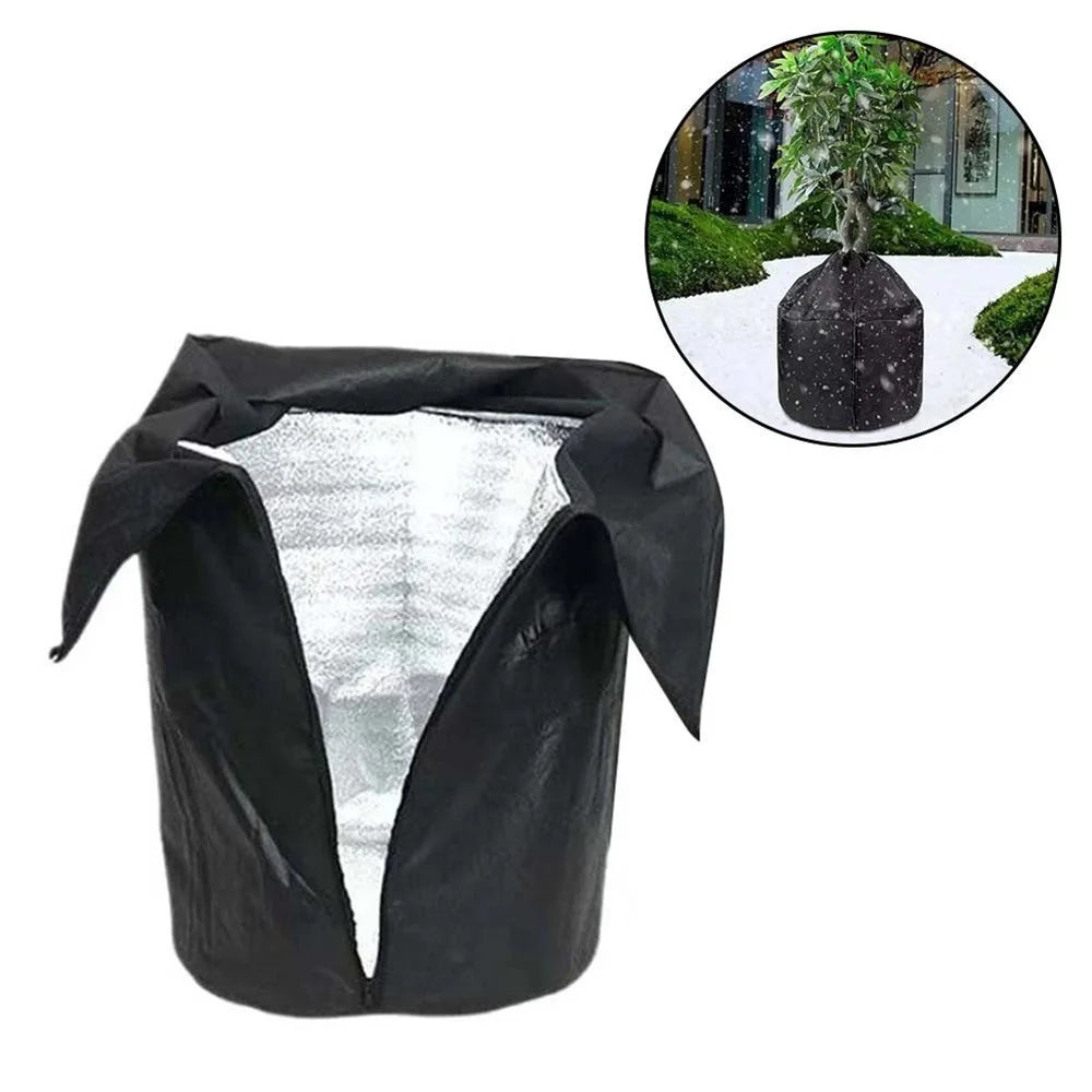 Plant Protection Cover for Winter Gardening 45 x 70cm Breathable Insulated Tree Shrub Frost Guard Reusable - Black - 1