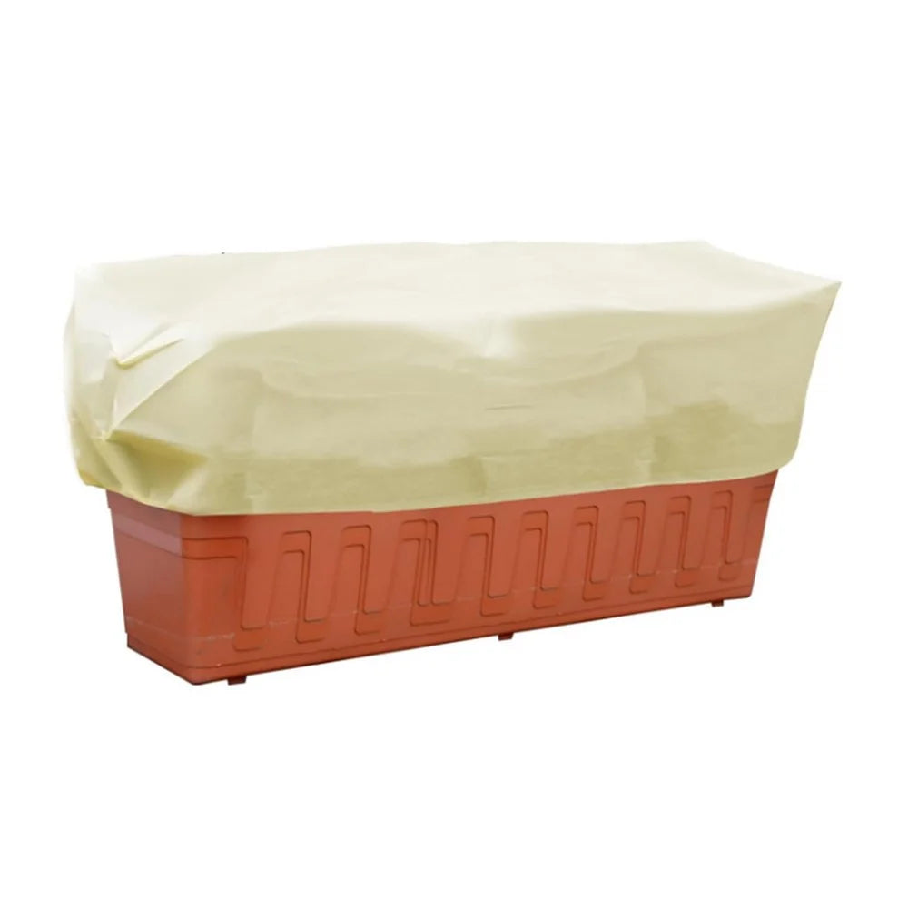 Plant Protection Cover 150 x 40 x 45cm Rectangular Winter Planter Frost Bags Non-Woven Fabric Wraps Blanket - Beige - 1