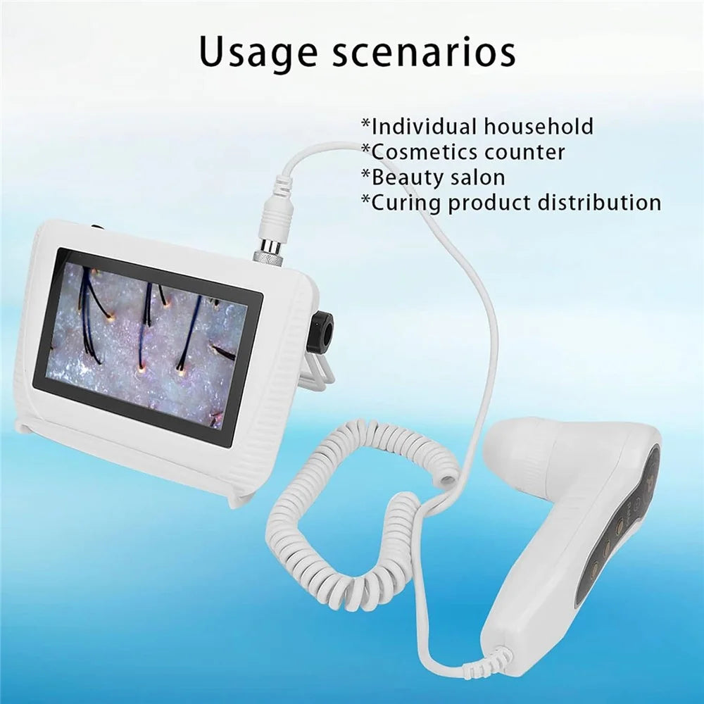 5 Inch Scalp Detector Digital Skin Analyzer Live Image Skin Microscope with 50X  /  200X Magnification Lens - US Plug - 7