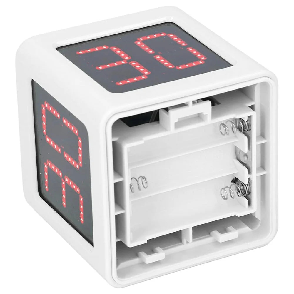 1.4 Inch Mini Digital Stopwatch 4 Sides Programmable Timer with 3 Buttons Countdown Timer - White - 2