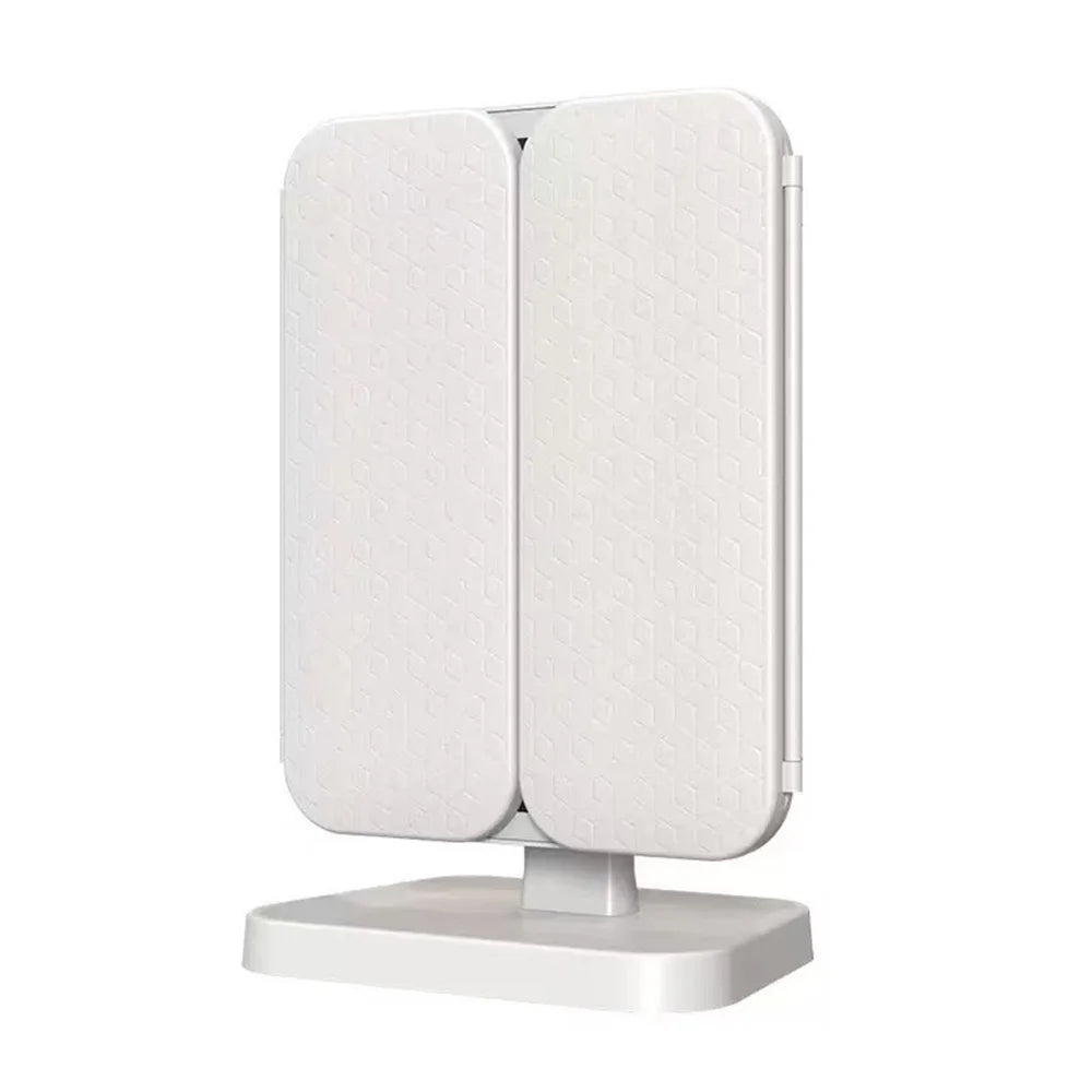 WS-001S LED Makeup Mirror 3 Color Lighting 2X/3X Magnification Desktop Tri-fold Vanity Mirror - Beige - 1