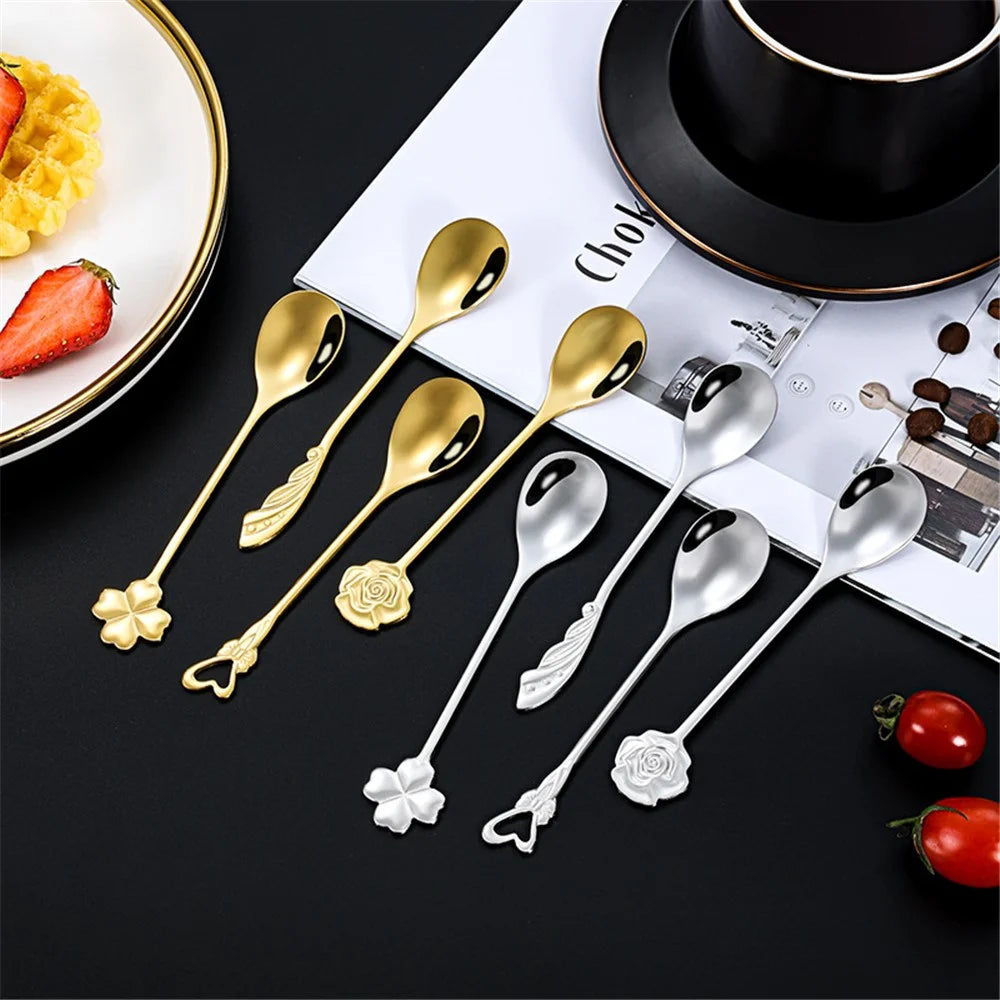 Stainless Steel Coffee Tea Stirring Spoon Dessert Spoon, Silver (BPA Free, No FDA) - Clover - 7