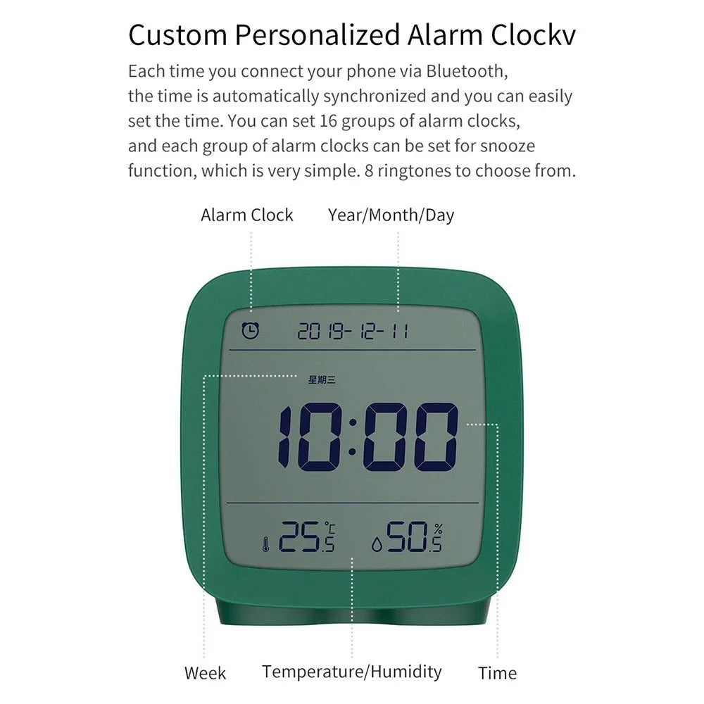 XIAOMI YOUPIN QingPing Bluetooth-compatible Temperature Humidity Detection Alarm Clock with Adjustable Backlit (Chinese Version) - Green - 2