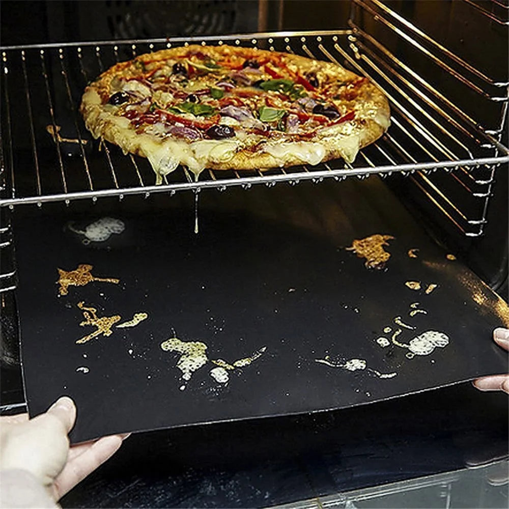 2PCS Non-Stick BBQ Grill Mats Easy to Clean Works on Electric Grill Gas Charcoal Barbecue (BPA-Free, FDA Certified), Black - 2
