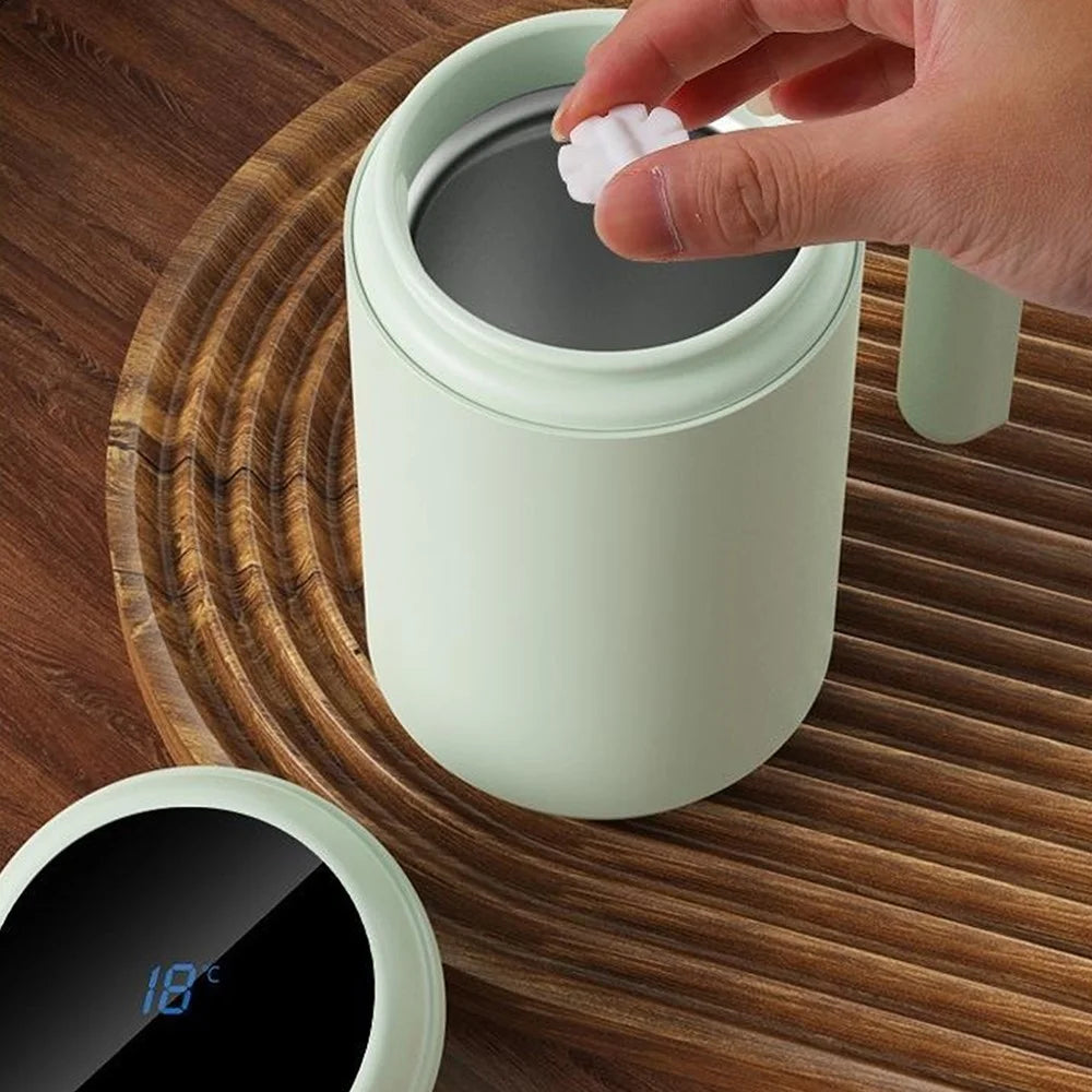 316 Stainless Steel Electric Shaker Bottle Tumbler Temperature Display Double Wall Insulated for Tea / Coffee (No FDA) - Green - 7