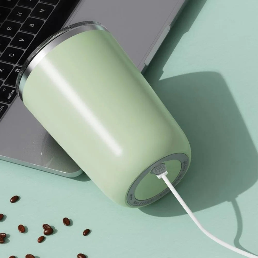 Automatic Coffee Mixing Cup Self-Stirring Mug Portable Electric Stainless Steel Cup (No FDA) - Light Green - 2