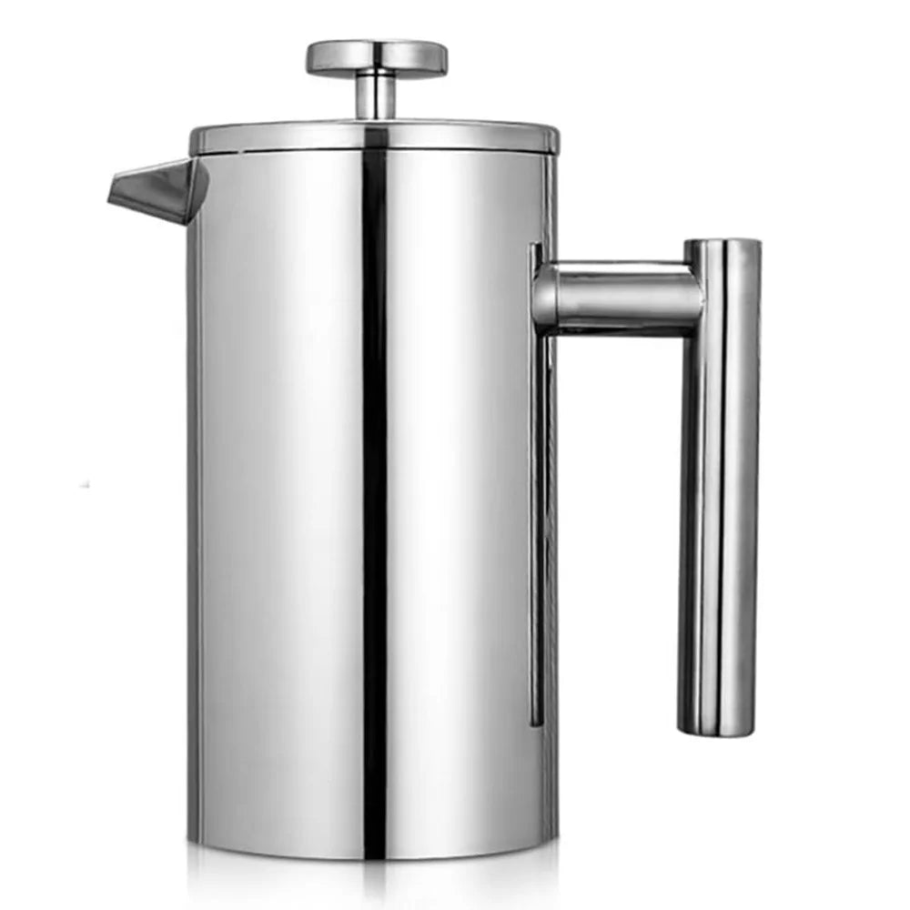 800ml French Press Coffee Maker Stainless Steel Double Walled Insulated Coffee Pot (BPA Free, No FDA) - Steel Color - 1