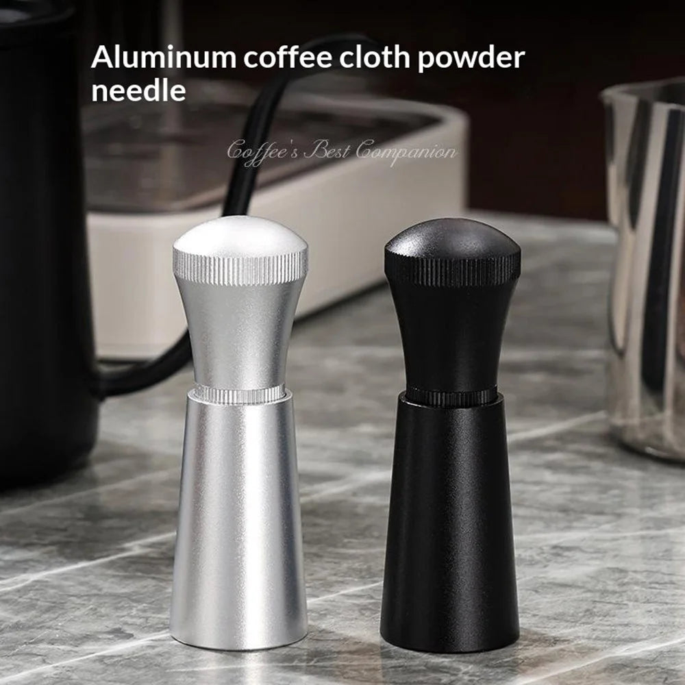 304 Stainless Steel Coffee WDT Tool 12Pcs Needles Aluminum Alloy Powder Stirrer with Base for Espresso - Silver - 7