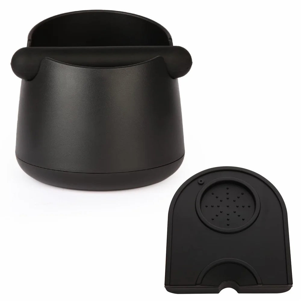 Espresso Knock Box ABS Coffee Ground Container with Tamping Mat 6.6in Large Capacity for Home Commercial - 1