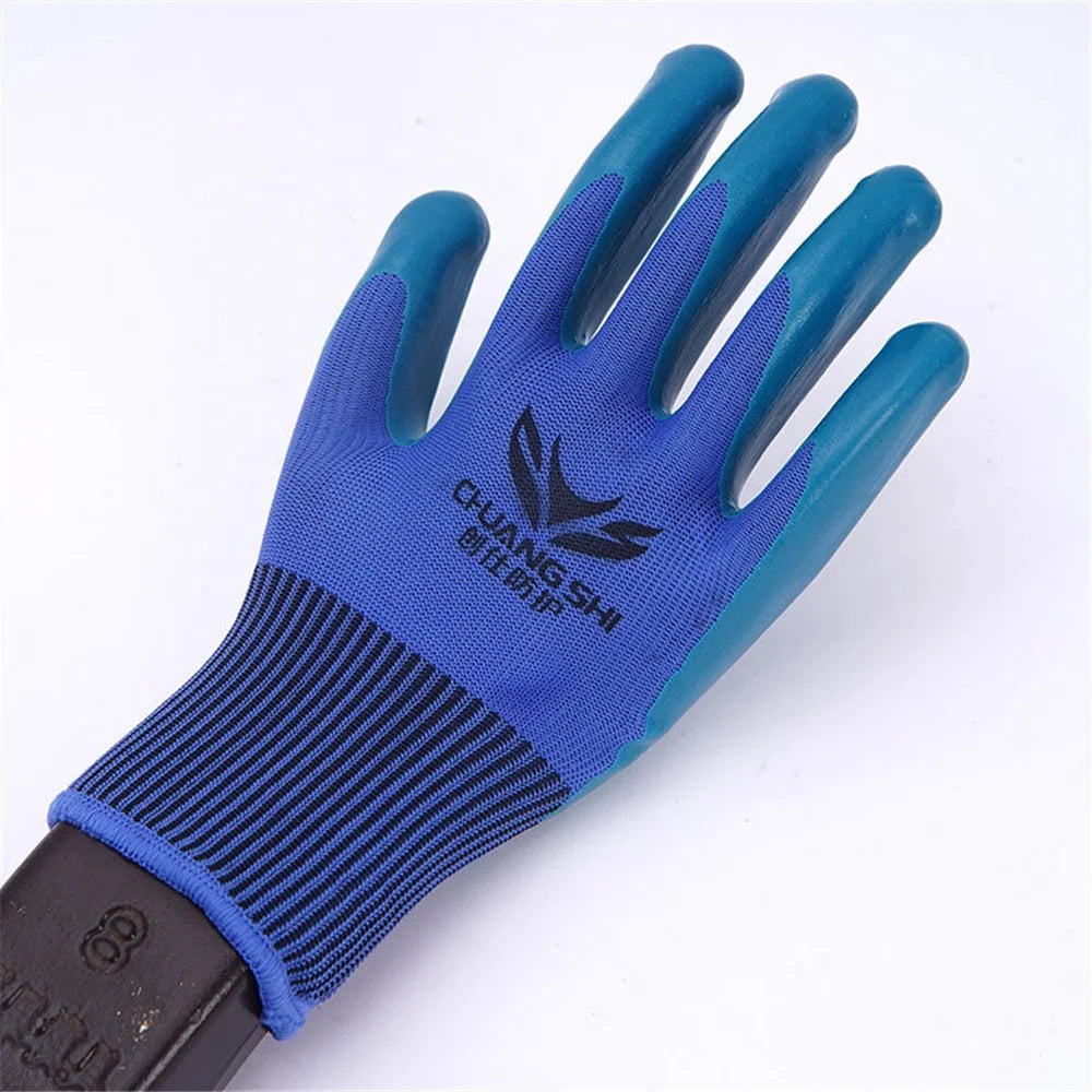 CHUANGSHI 12 Pairs Latex Safety Gloves Non-Slip Breathable Gloves for Industrial Work - 4