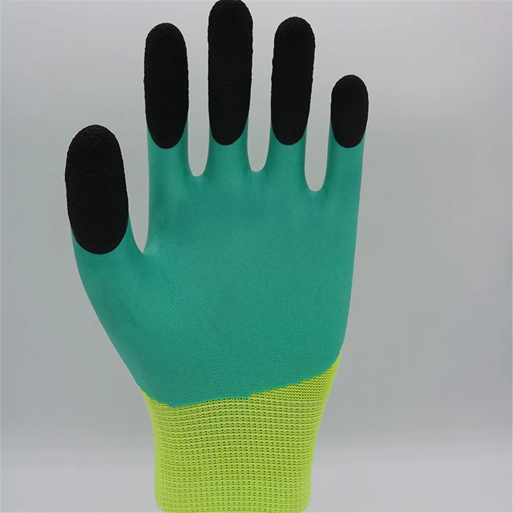 CHUANGSHI 12 Pairs Anti-Slip Latex Safety Gloves Builders Gardening Work Gloves - 6