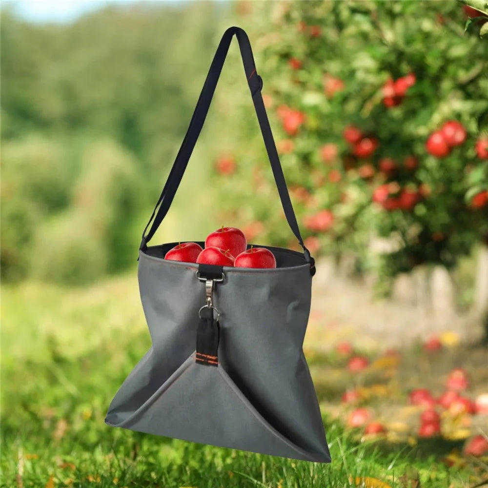 Waterproof Oxford Cloth Fruit Picking Bag with Quick Release Buckle for Garden Farm Outdoor Harvesting - Grey - 3