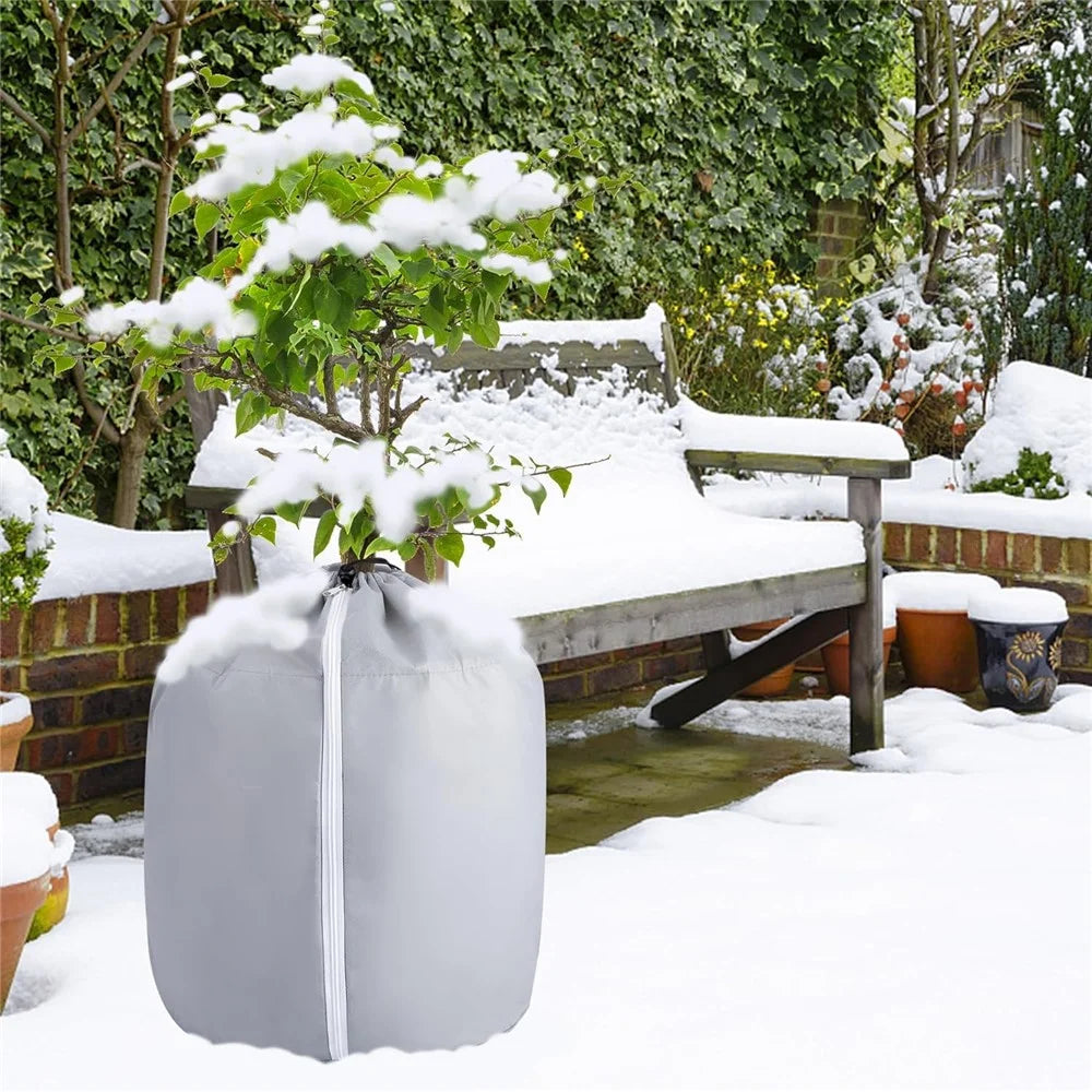 65 x 70cm Plant Frost Protection Cover Garden Tree Anti-Freeze Insulation Bag Oxford Fabric Eco-Friendly Pot Shield - Grey - 4
