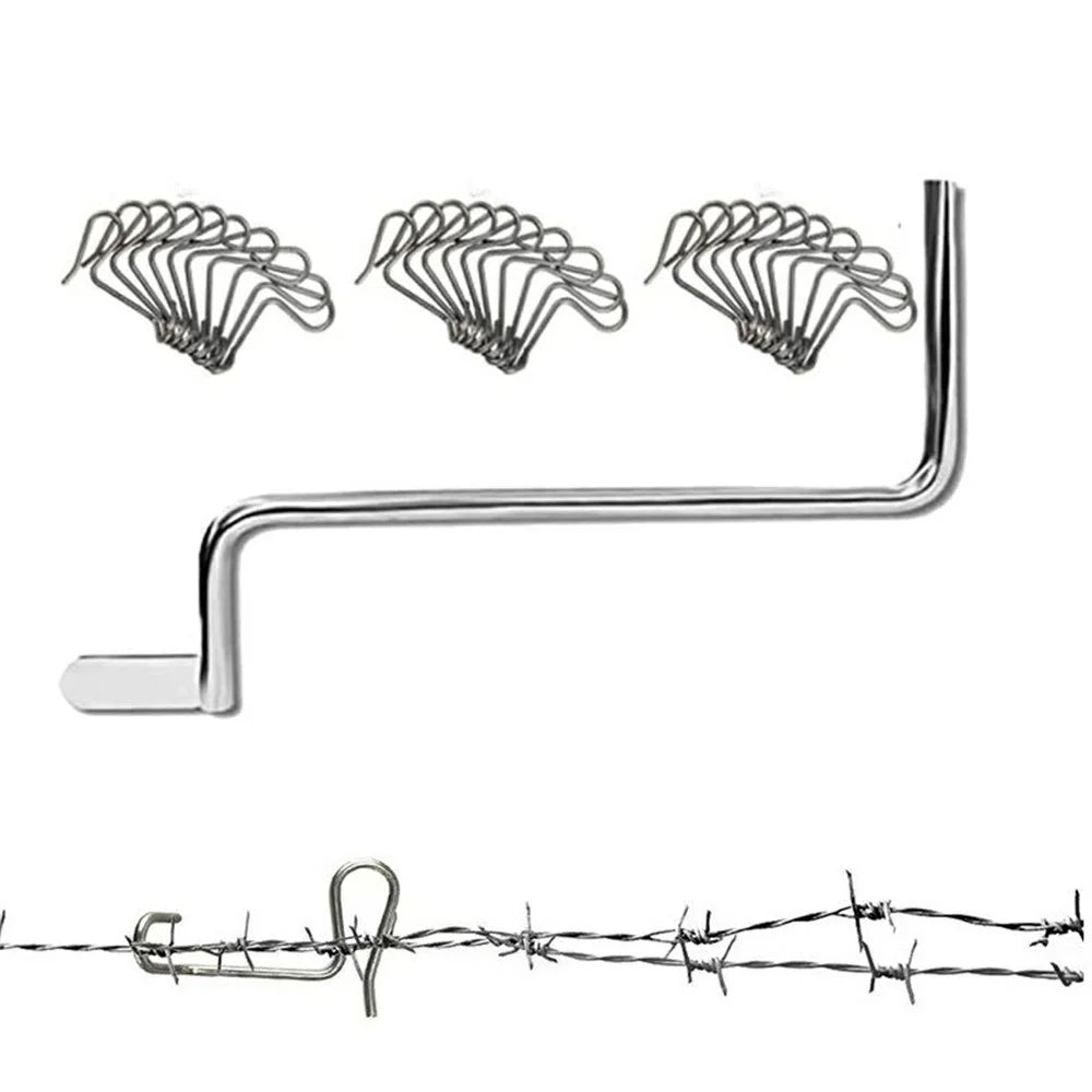 30Pcs Fence Wire Tensioner Garden Yard Metal Fence Wire Fastening Tool with Wrench - 1