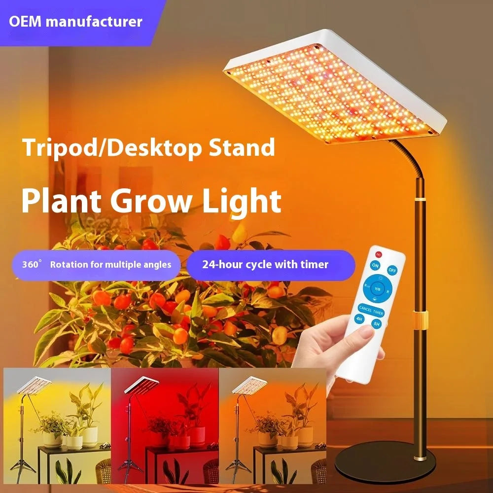 Full Spectrum LED Plant Grow Light with Desktop Stand Veg Bloom Mode Stepless Dimming Growing Lamp, Style F - US Plug - 5
