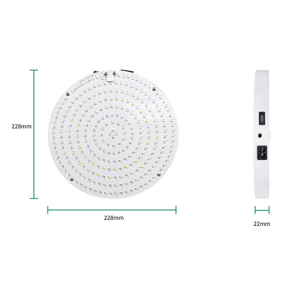Style G VEG and Bloom Full Brightness Desktop Growing Lamp Round Shape Full Spectrum Plant Grow Light - US Plug - 7