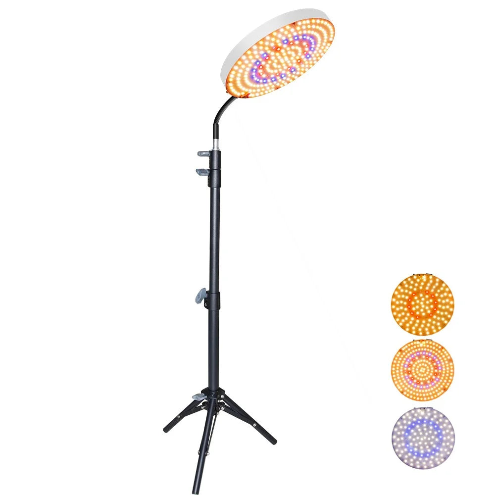 Style G Round Shape Sunlight Simulation Plant Grow Light with Tripod VEG and BLOOM Segmented LED Growing Lamp, EU Plug - 1