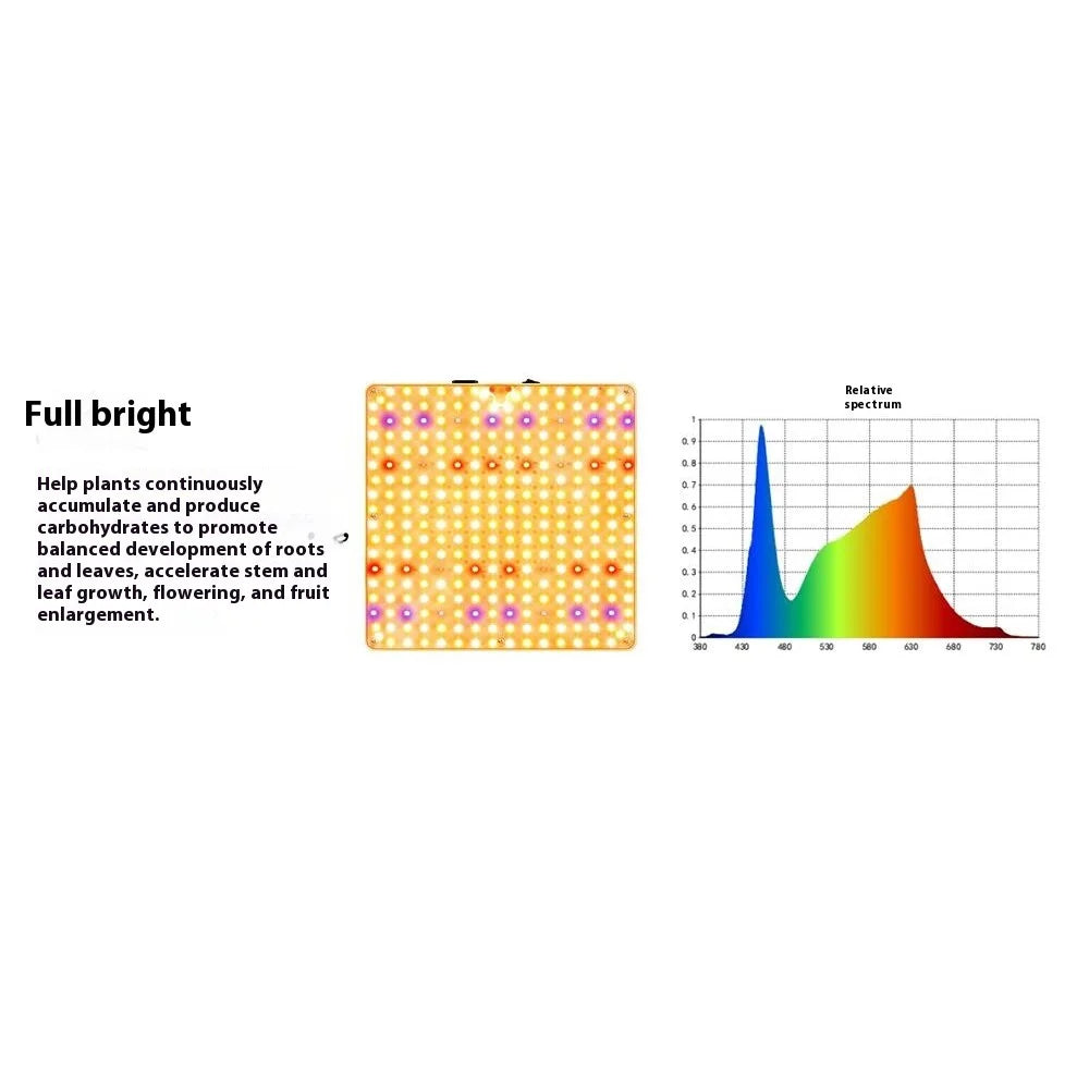 Style G Square Shape Sunlight Simulation Plant Grow Light with Hanging Wire VEG and BLOOM Full Brightness LED Growing Lamp, EU Plug - 4