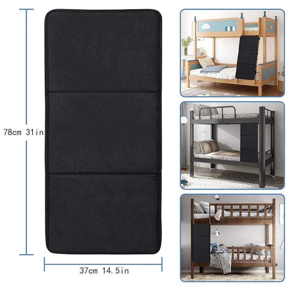 Bunk Bed Ladder Pad Oxford Fabric + PVC Ladder Safety Cover Lock Pad for Kids Climbing Protection - Black - 7