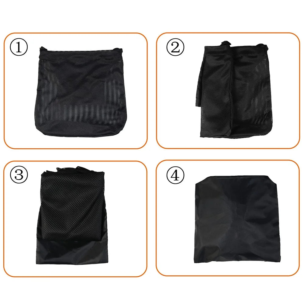 844801 Outdoor Gardening Oxford Cloth Breathable Mesh Mushroom Picking Storage Bag, 45x42cm - Black - 4