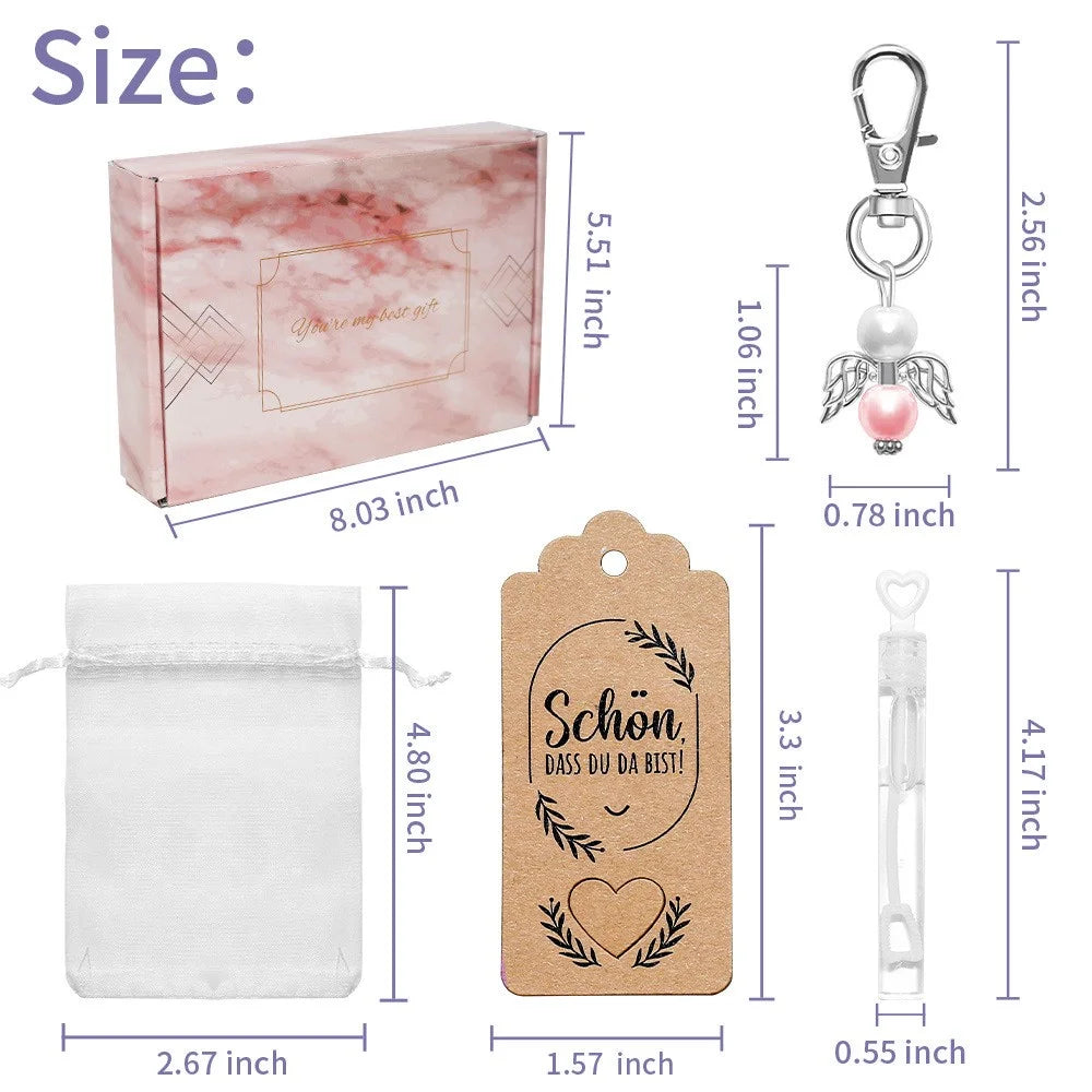 Christmas Gift 100Pcs / Set Decoration Keychain Angel Wing Pendant Key Chain Souvenir Wedding Gift Kit - 7