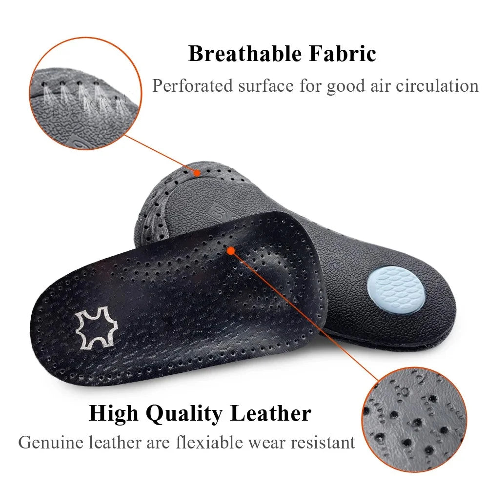 X / O Leg Massage Flat Foot Correction Insoles Arch Support Orthotic Inserts, Black - EU 35-36 - 2