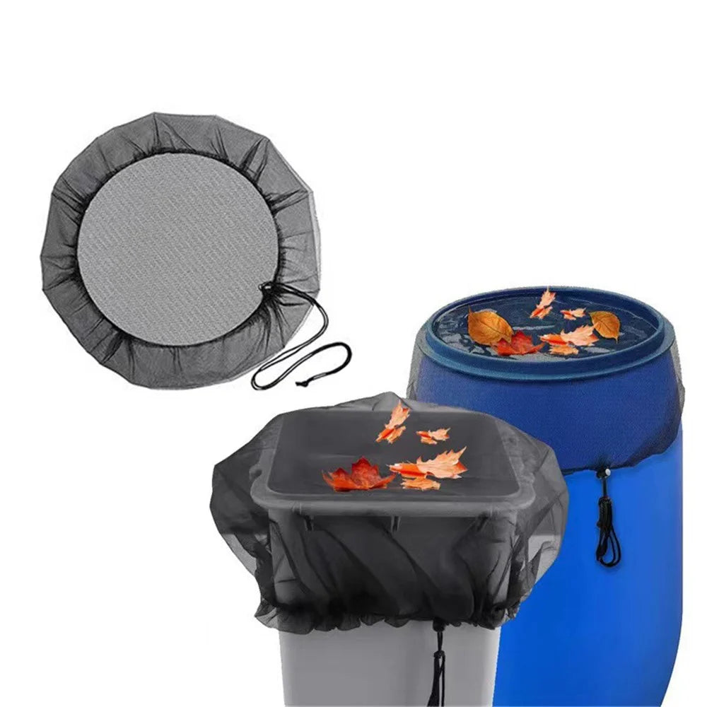 80cm Diameter Anti-Mosquito Mesh Cover for Rain Barrel Water Collection Bucket Netting Cover - Black - 7