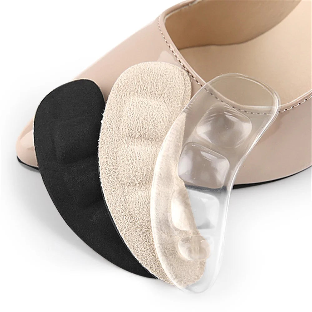 Self-Adhesive Heel Cushion Sweat Absorbing Anti-Slip Heel Pads for Loose Shoes - Black - 5
