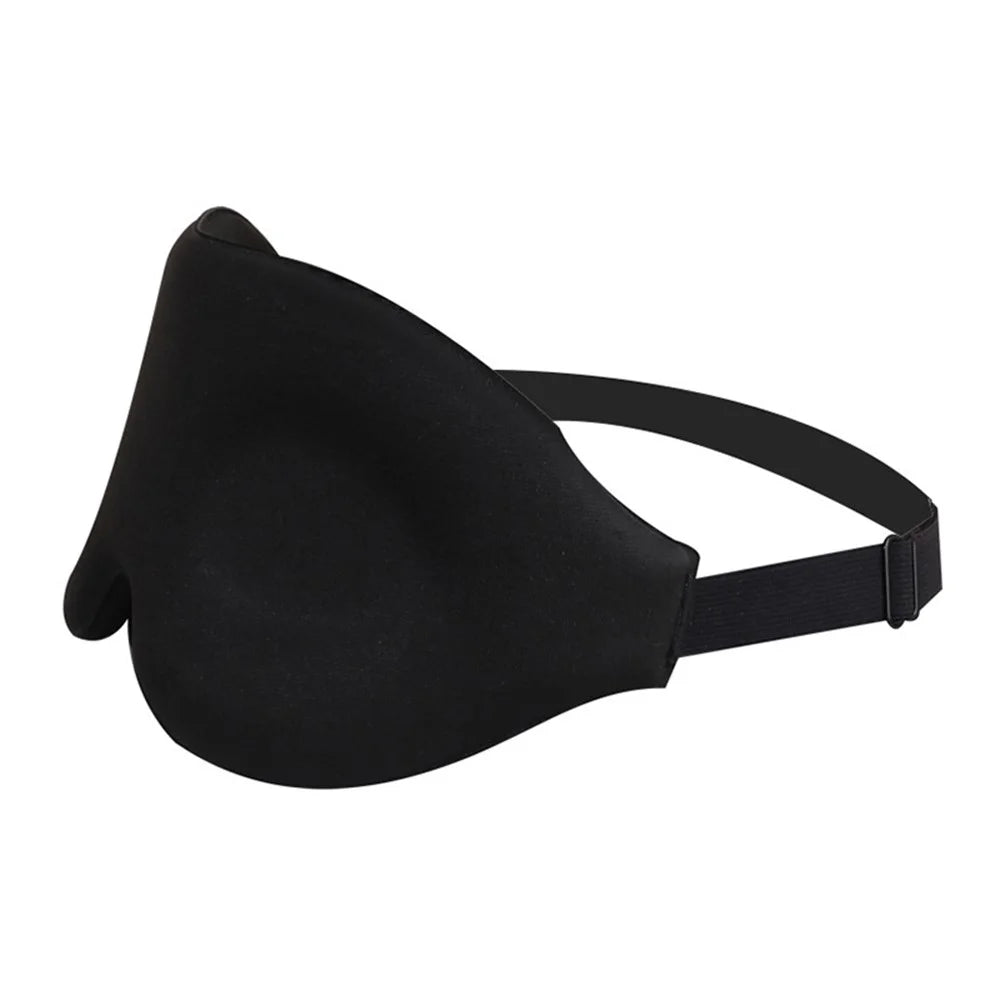 Ergonomic 3D Sleeping Mask Polyester Eye Mask Blindfold with Adjustable Strap - 4