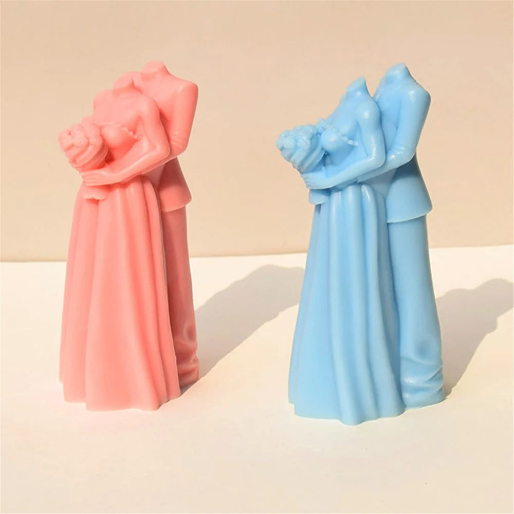 Silicone Candle Mold Couple Hugging Body Art Aromatherapy Candle Mould - 4