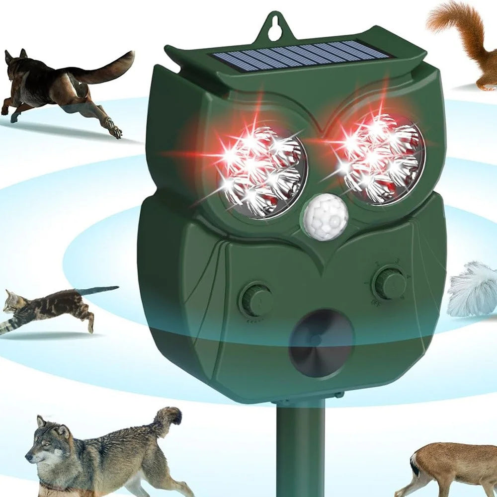 Solar Ultrasonic Animal Repeller 14 Light Beads Cat Dog Repellent Device for Mice - 3