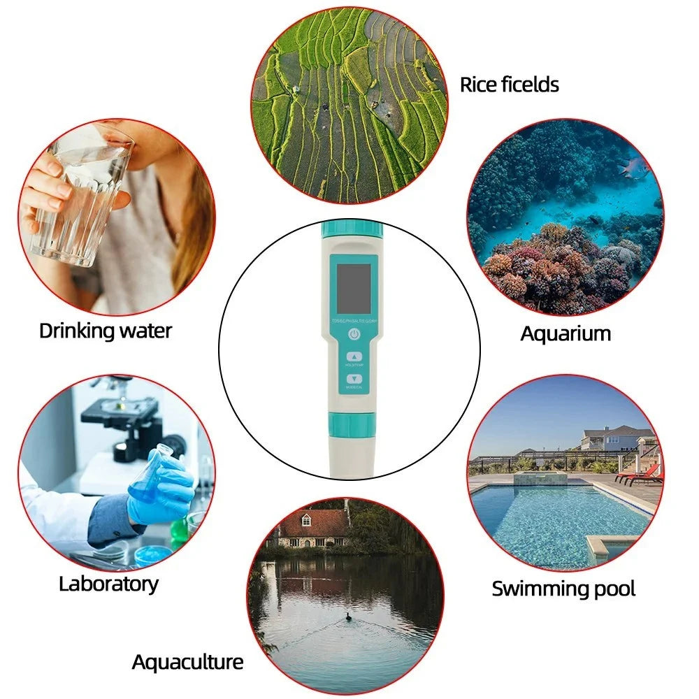 7 in 1PH Meter Water Quality Tester PH / TDS / EC / ORP / S.G / Water Salinity / Temp Pen Tester - No Backlight - 5