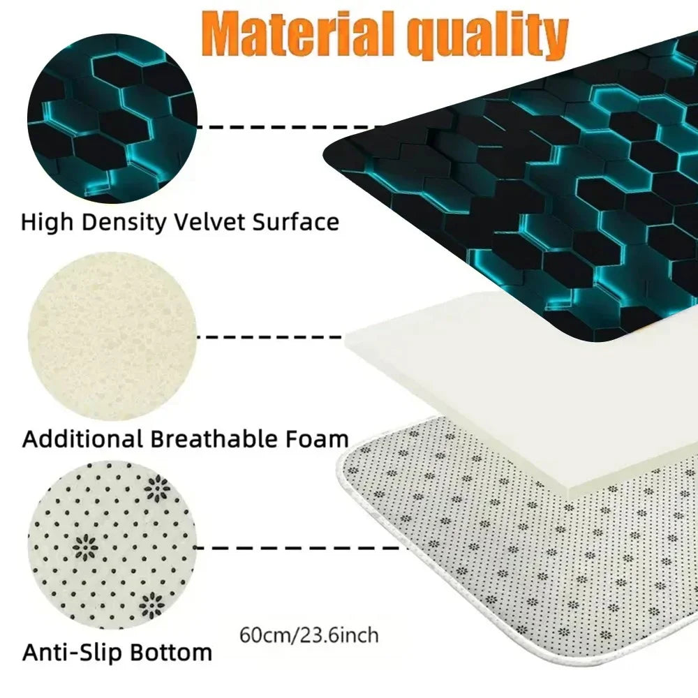 120x160cm Living Room Bedside Rug Geometry Pattern Velvet Non-Slip Floor Mat - voe+2 - 2