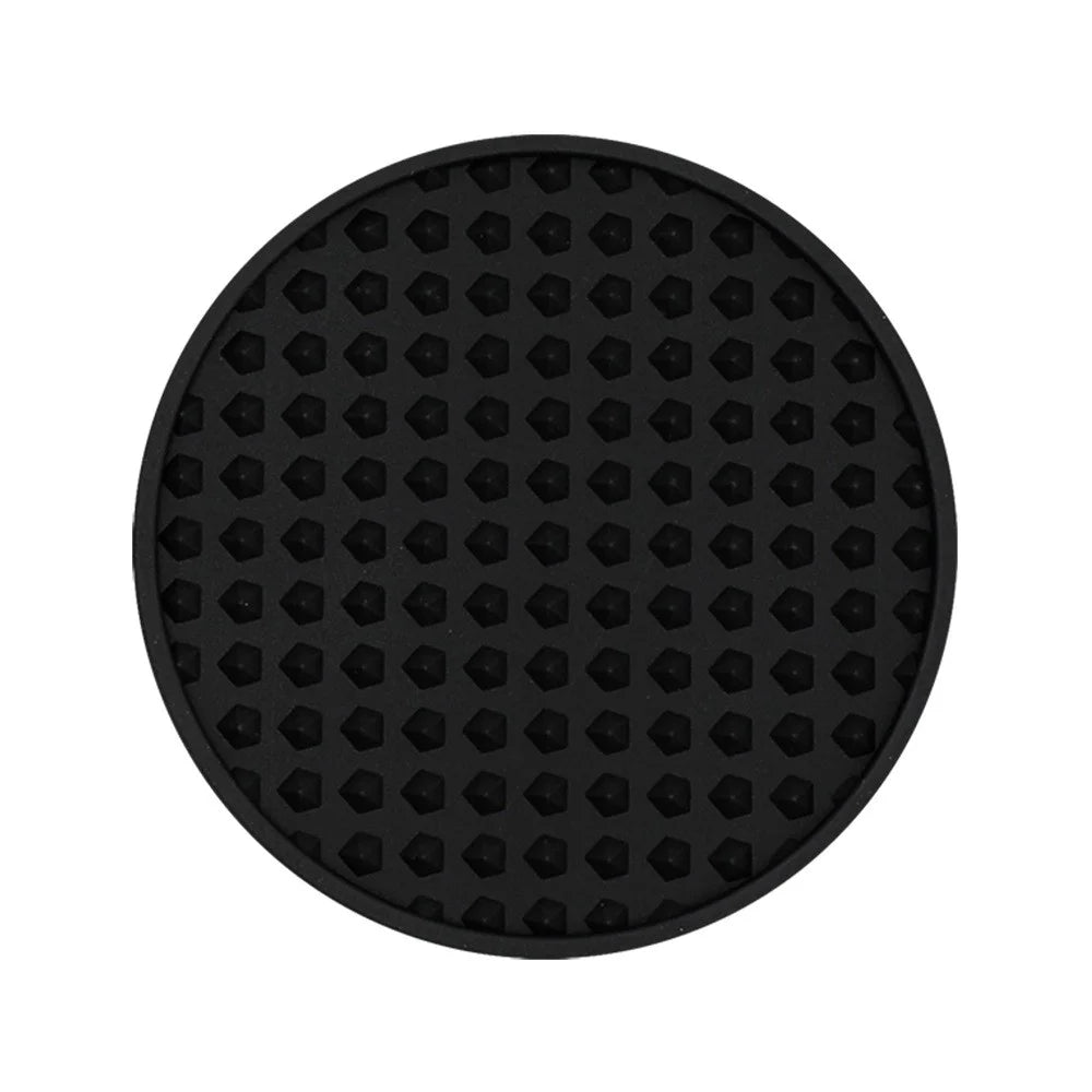 6Pcs / Set Round Insulation Silicone Mat Non-Slip Heat-Resistant Coasters with Iron Bracket - Black - 2