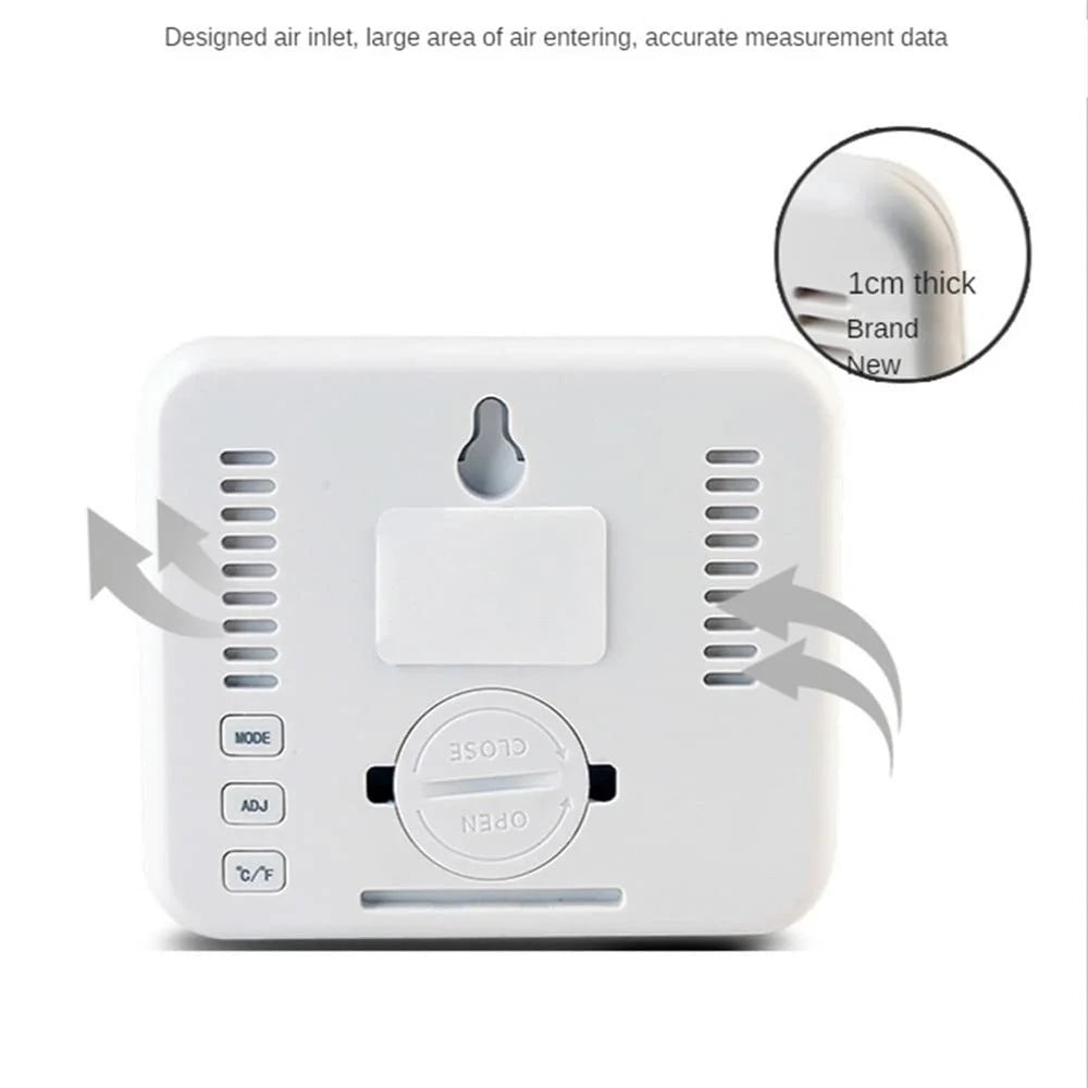 0.8cm Ultra Slim Digital Thermometer Smile Face LCD Display Hygrometer for Home Office - 5