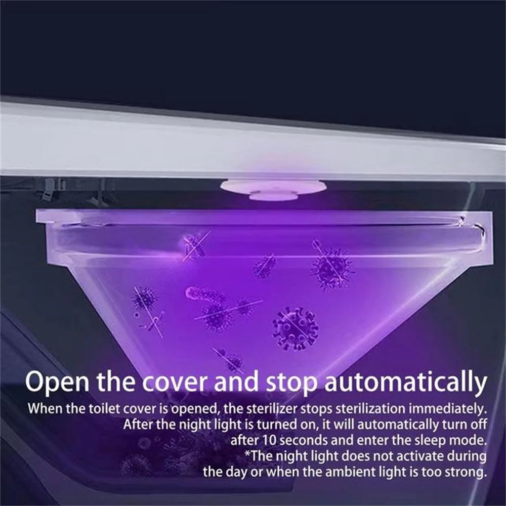 Mini UV Light Toilet Sanitizer Home Hotel Toilet Germicidal UV Lamp - White - 2