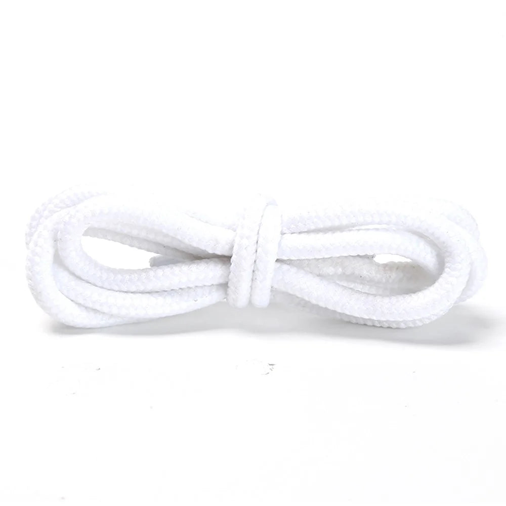 1 Pair Round 4mm Polyester Shoelaces Sneakers Hiking Shoes Hoods Trouser Ropes, 1.2m - White - 1