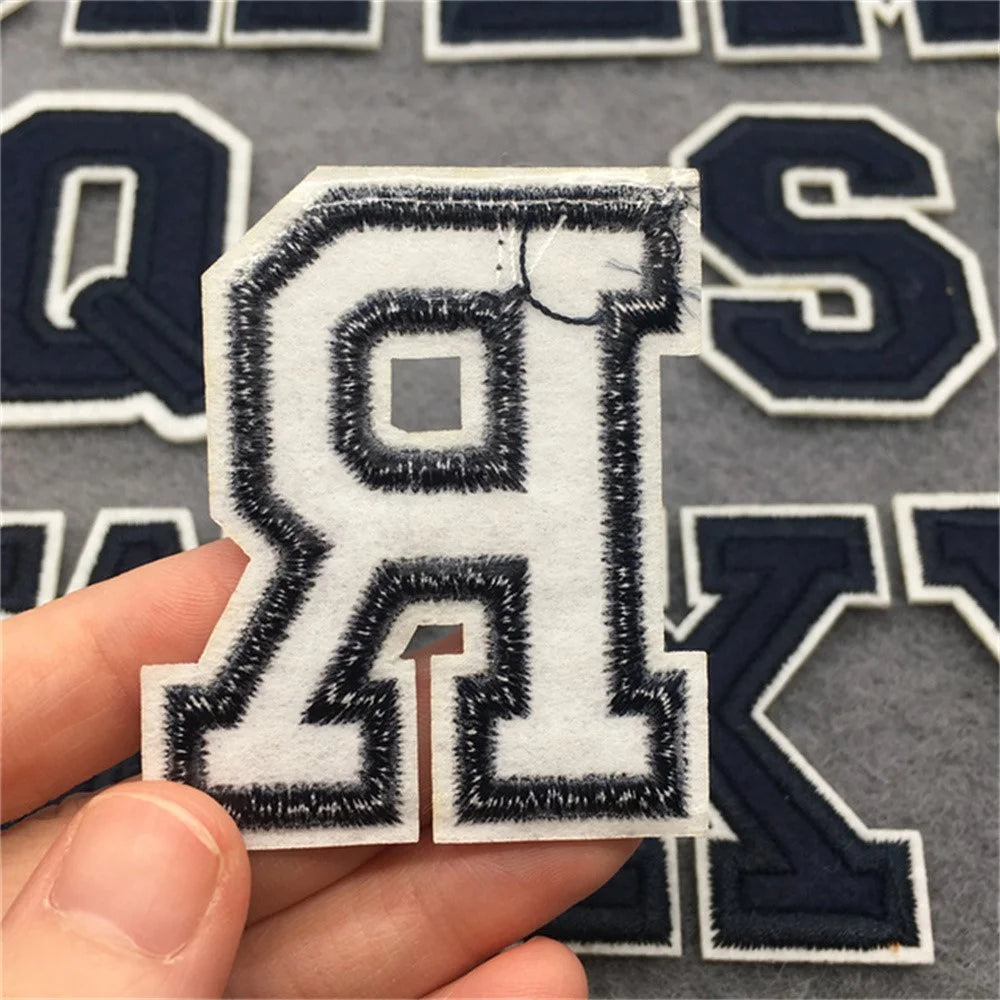 Capital Letters Embroidered Patch for Clothing Bag Iron On Appliques DIY Badge Sticker - A - 2