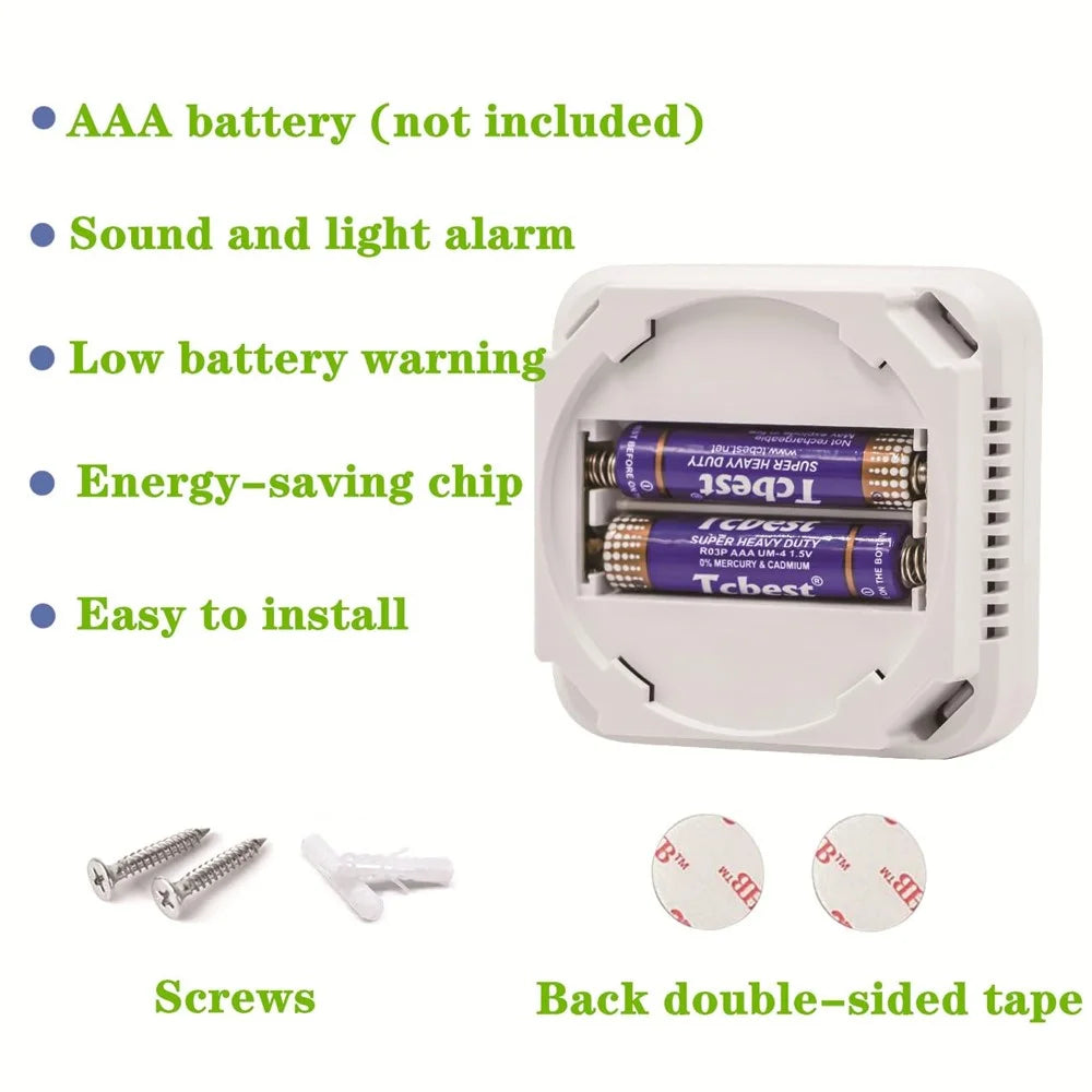 Carbon Monoxide Detector with LCD Display Battery Powered Home CO Alarm Sensor - 5