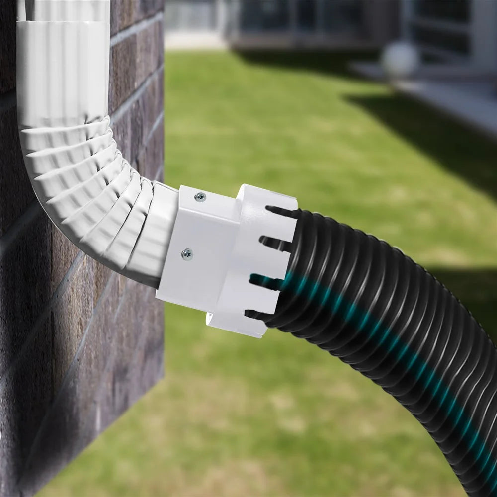 3x4 Inch Drain Pipe Draining Rain Gutter PVC Drain Connector Downspout Adapter - White - 6