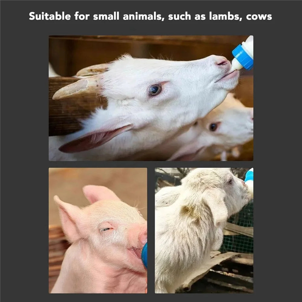 Piggy Milk Feeder 2.5L Round Piglet Poultry Breeding Feeder with 6 Pacifiers for Lambs, Piglets, Cows - 4