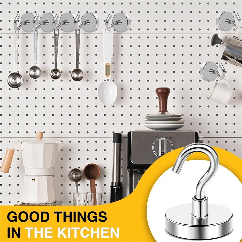 E12 3kg Pull Force Magnetic Steel Hook Kitchen Refrigerator Iron Door Hanging Hook - 2