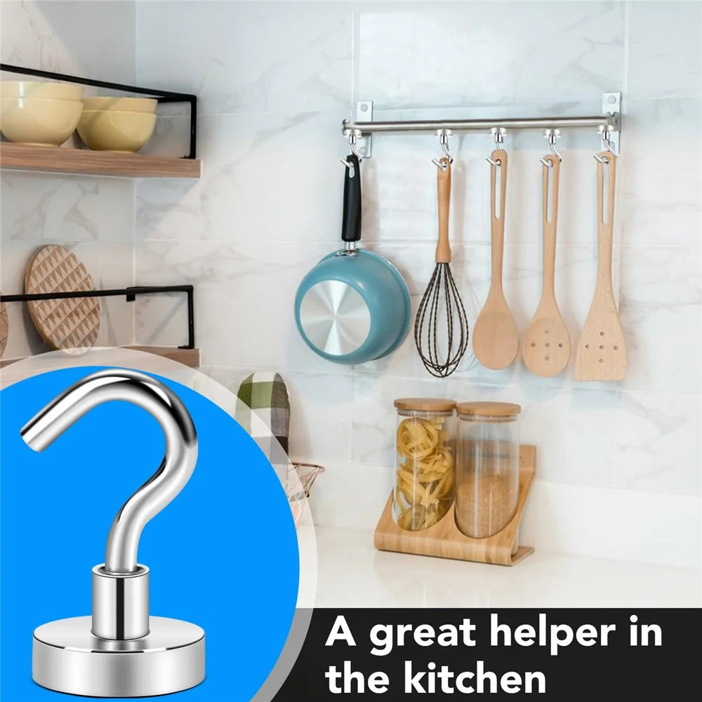 E12 3kg Pull Force Magnetic Steel Hook Kitchen Refrigerator Iron Door Hanging Hook - 3