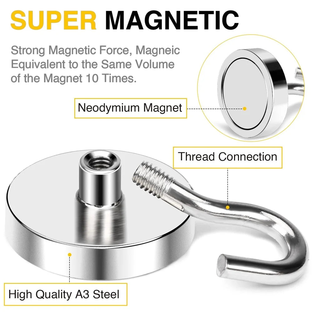 E12 3kg Pull Force Magnetic Steel Hook Kitchen Refrigerator Iron Door Hanging Hook - 4