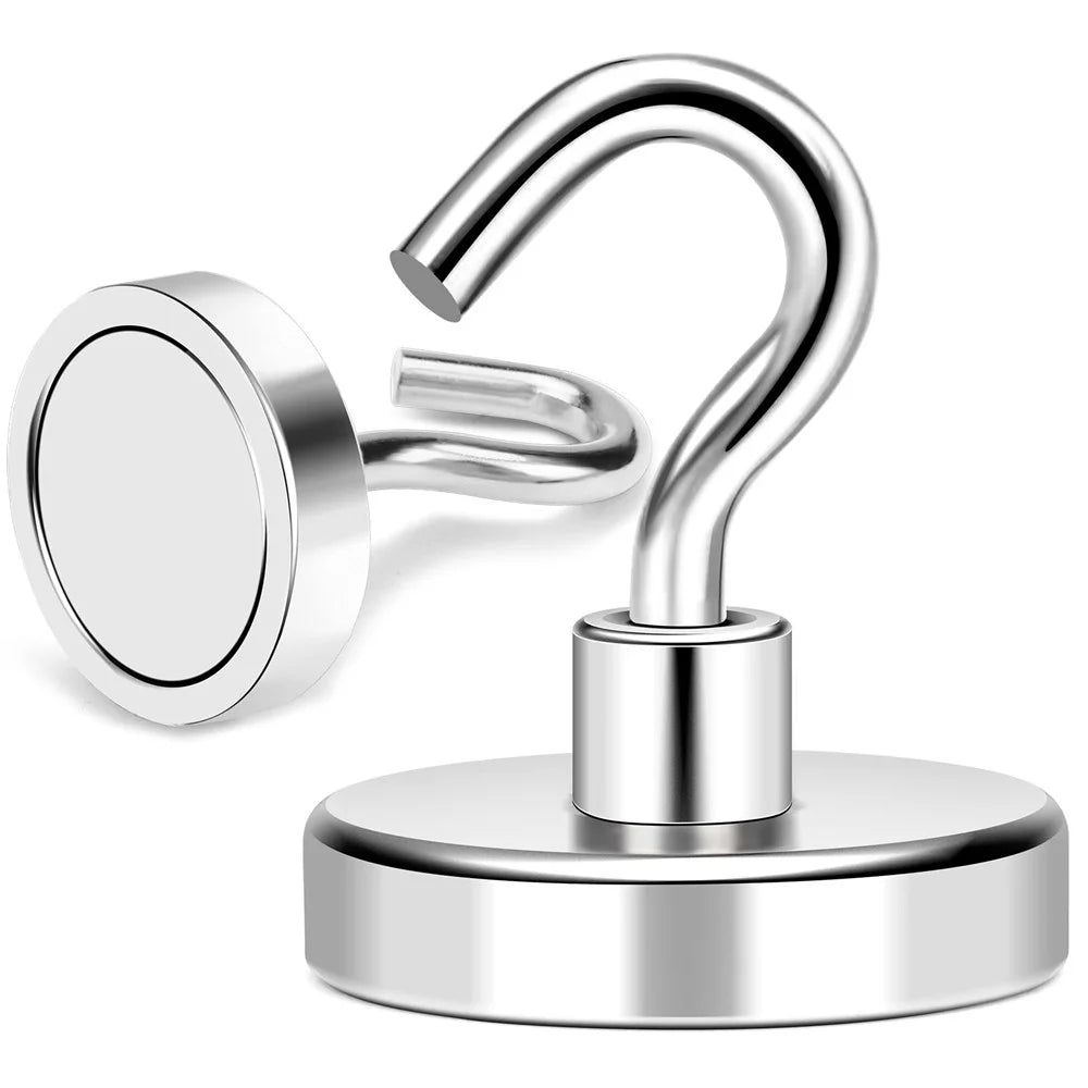 E16 7KG Pull Force Magnetic Steel Hook Kitchen Refrigerator Iron Door Hanging Hook - 1