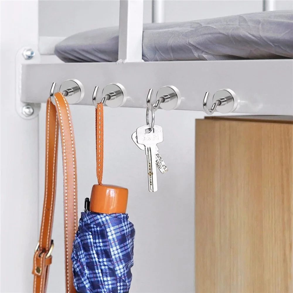 E36 50KG Pull Force Magnetic Steel Hook Kitchen Refrigerator Iron Door Hanging Hook - 2