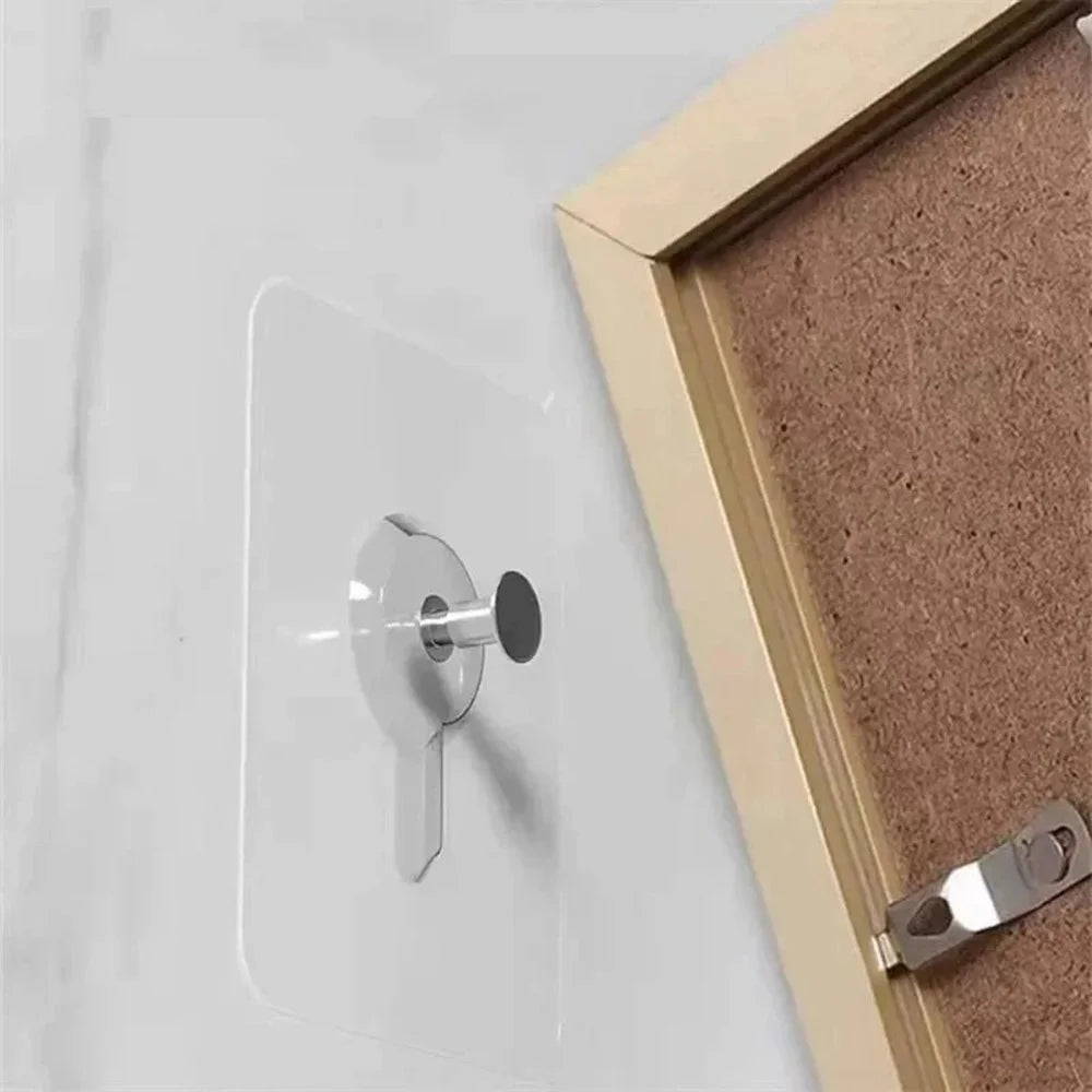 40Pcs Transparent Adhesive Hook No Drilling Traceless Wall Mount Screw for Picture Frames Clocks - 3