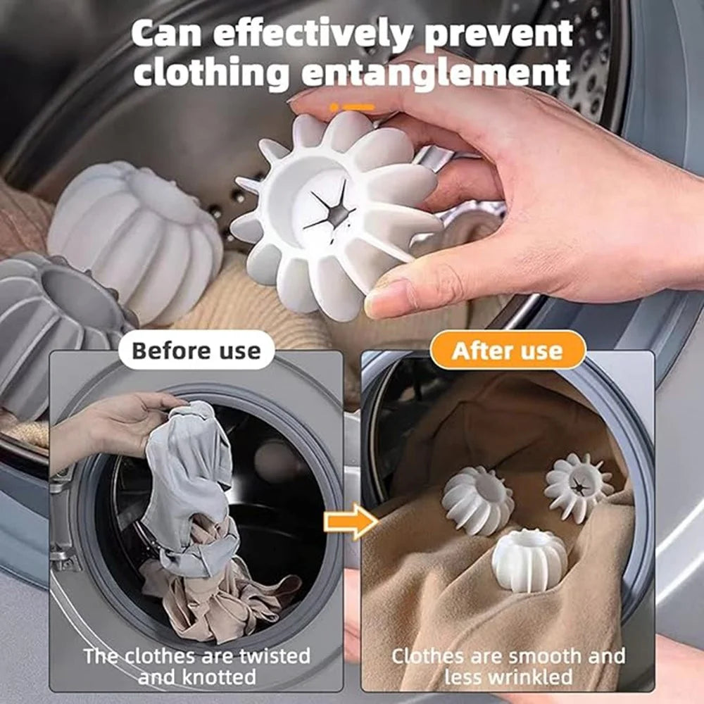 Silicone Laundry Washing Ball Anti Tangling  Drum Washing Machine Clothes Cleaning Laundry Care Ball - White - 2